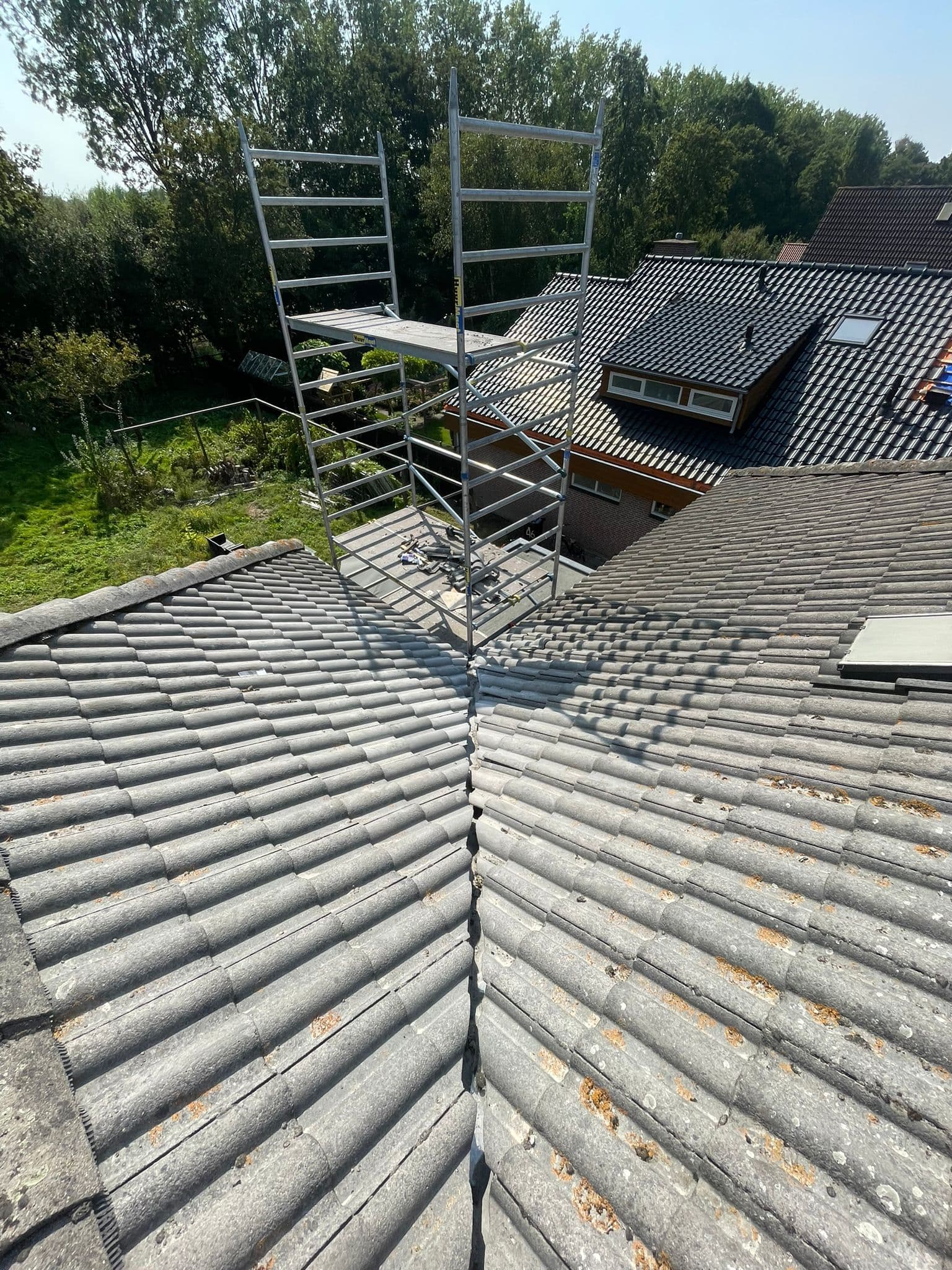 Schoorsteenwerk in uitvoering